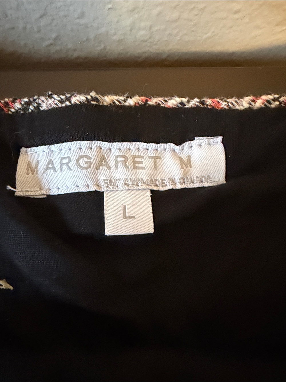 Margaret M Black Jacket with Multicolor Tweed Trim